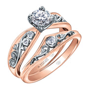 Maple Leaf Diamonds White And Rose Gold Ring