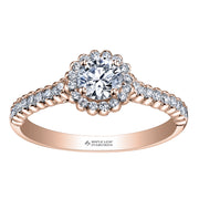 Maple Leaf Diamond Rose Gold Ring