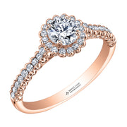 Maple Leaf Diamond Rose Gold Ring