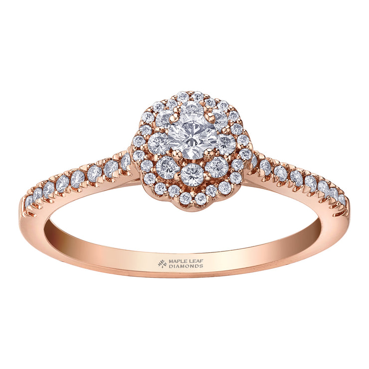 Maple Leaf Diamonds Rose Gold Ring