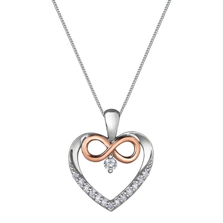 Maple Leaf Diamonds Rose And White gold Necklace