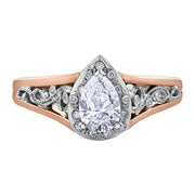 Maple Leaf Diamonds Rose And White Gold Ring