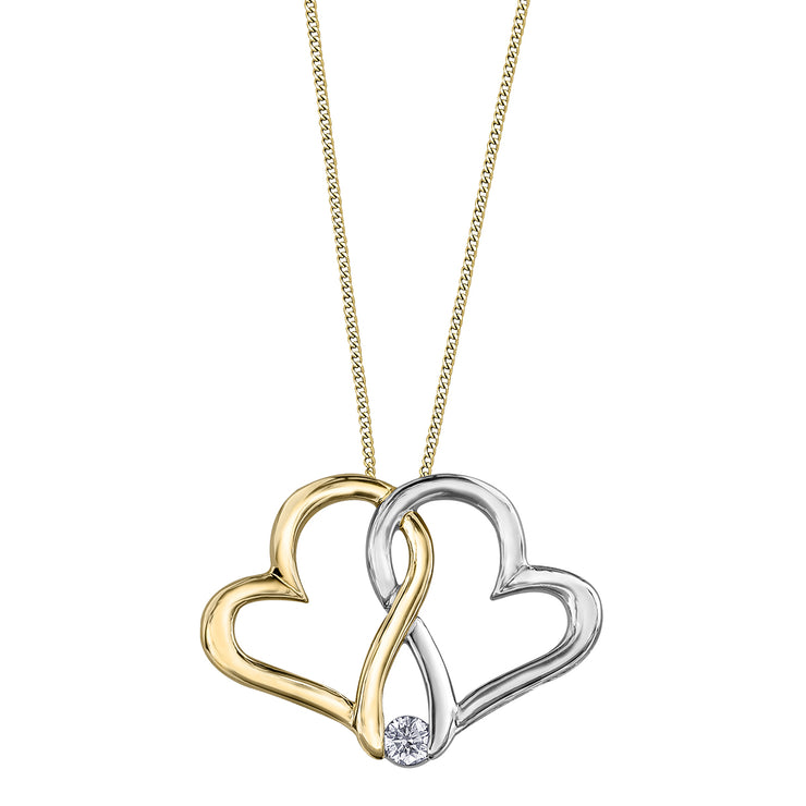 Yellow And White Gold Diamond Pendant