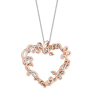 Rose And White Gold Diamond Necklace