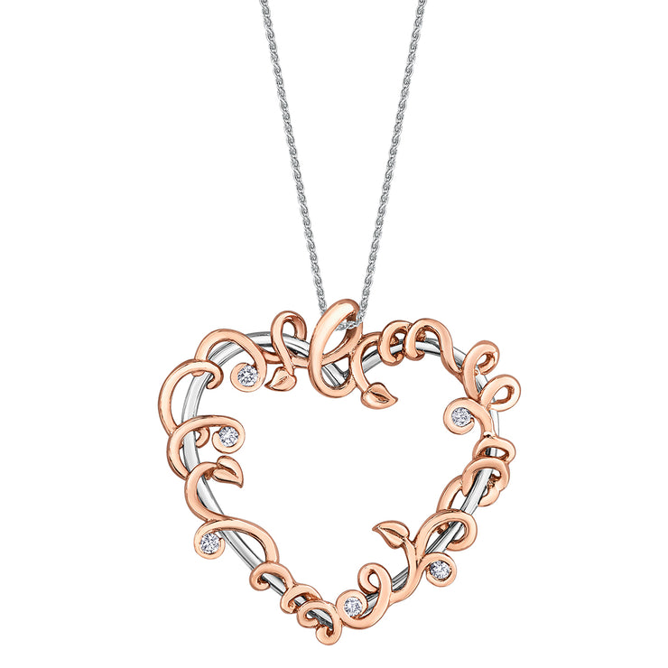 Rose And White Gold Diamond Necklace