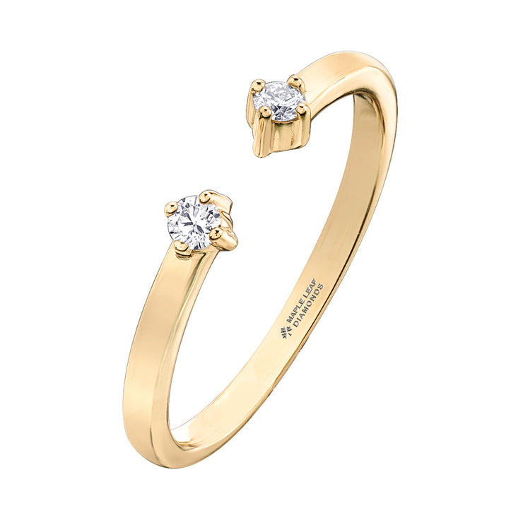 Maple Leaf Diamonds Yellow Gold Ring