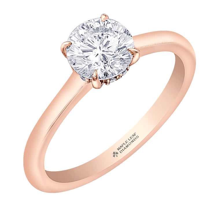 Maple Leaf Diamond Rose Gold Diamond Ring