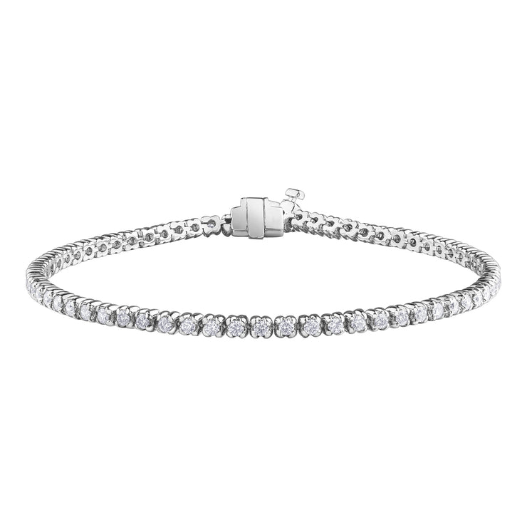 Maple Leaf Diamonds White Gold Tennis Bracelet