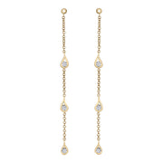 Maple Leaf Diamonds Yellow Gold Dangle Back