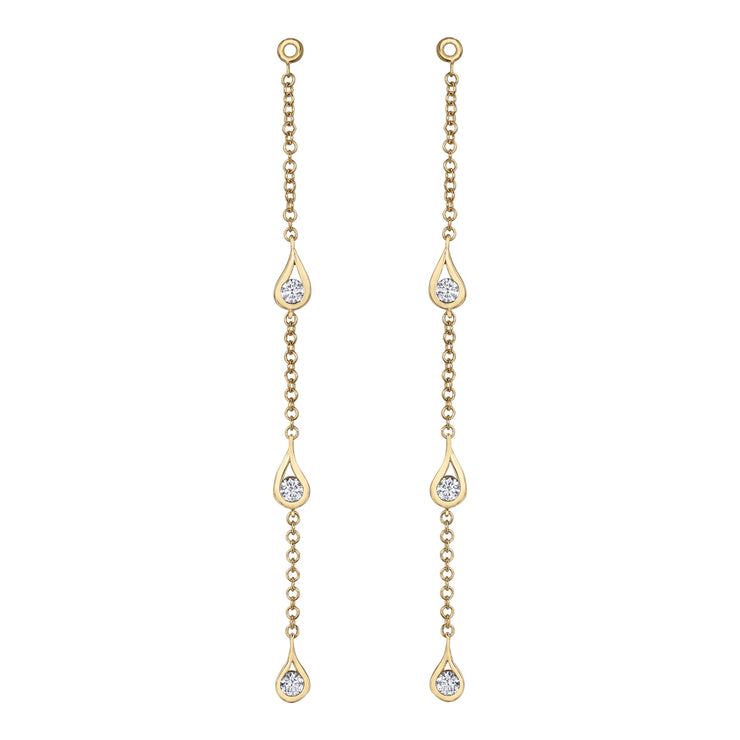 Maple Leaf Diamonds Yellow Gold Dangle Back