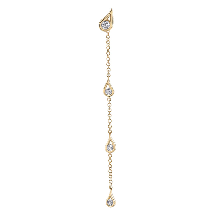 Maple Leaf Diamonds Yellow Gold Dangle Back