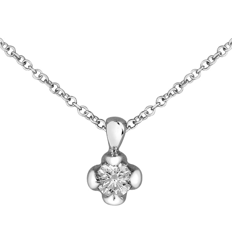 Maple Leaf Diamonds White Gold Necklace