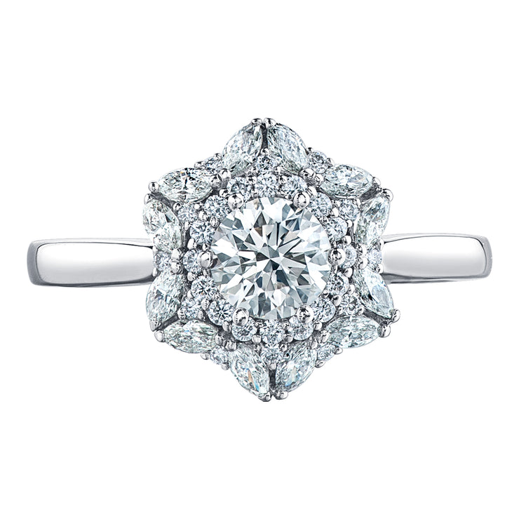 Maple Leaf Diamonds White Gold Ring