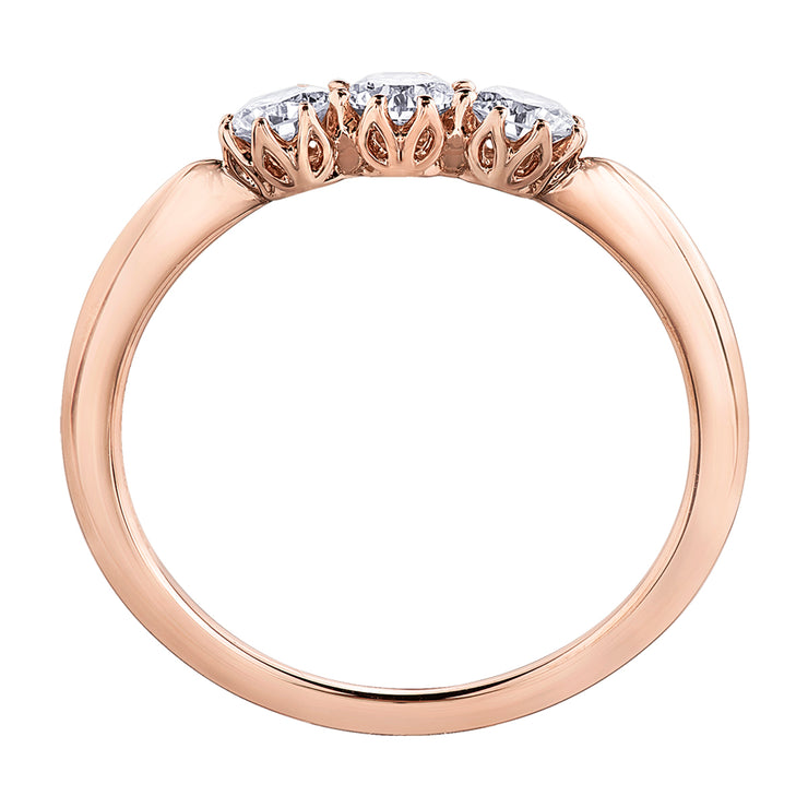 Maple Leaf Diamond Rose Gold Ring