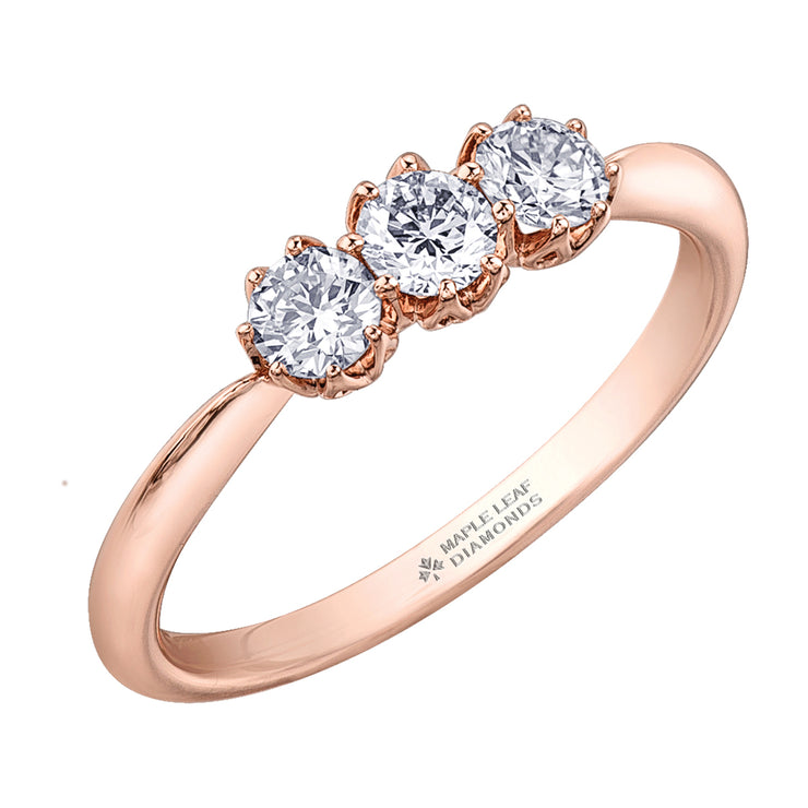 Maple Leaf Diamond Rose Gold Ring