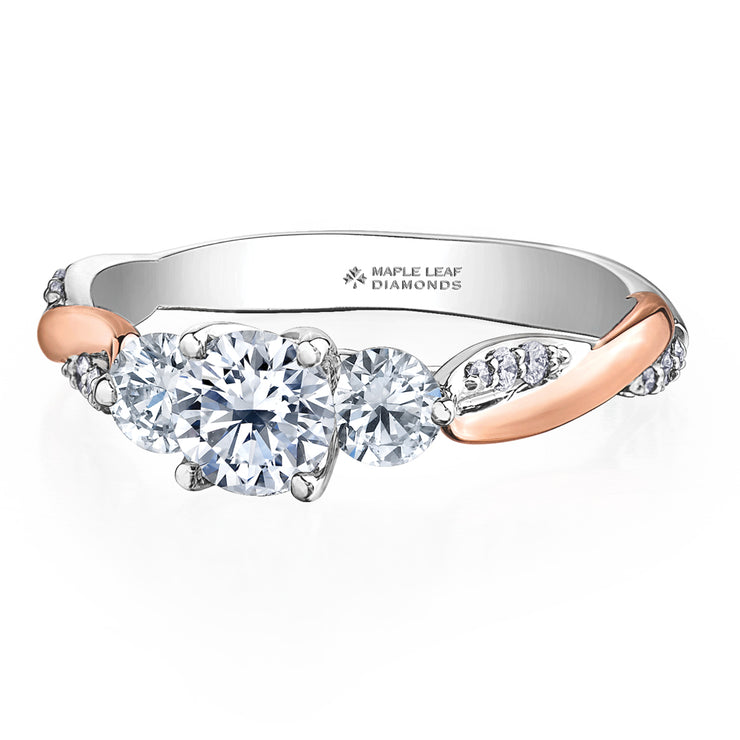 Maple Leaf Diamonds White And Rose Gold Ring