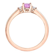 Maple Leaf Diamonds Rose Gold Pink Sapphire Diamond Ring