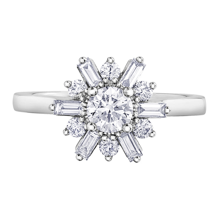 Maple Leaf Diamonds White Gold Ring