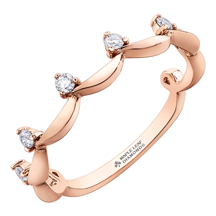 Maple Leaf Diamonds Rose Gold Ring