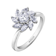 Maple Leaf Diamonds White Gold Ring