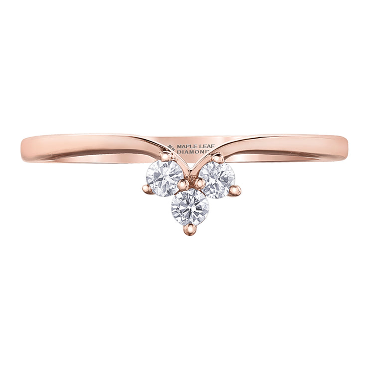 Maple Leaf Diamonds Rose Gold Band