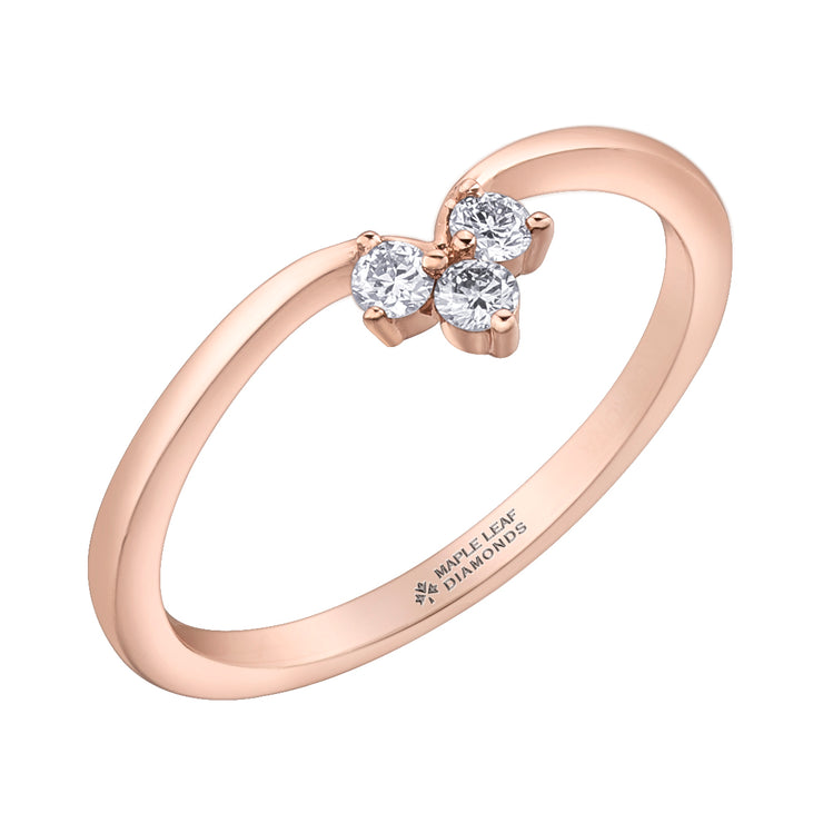 Maple Leaf Diamonds Rose Gold Band