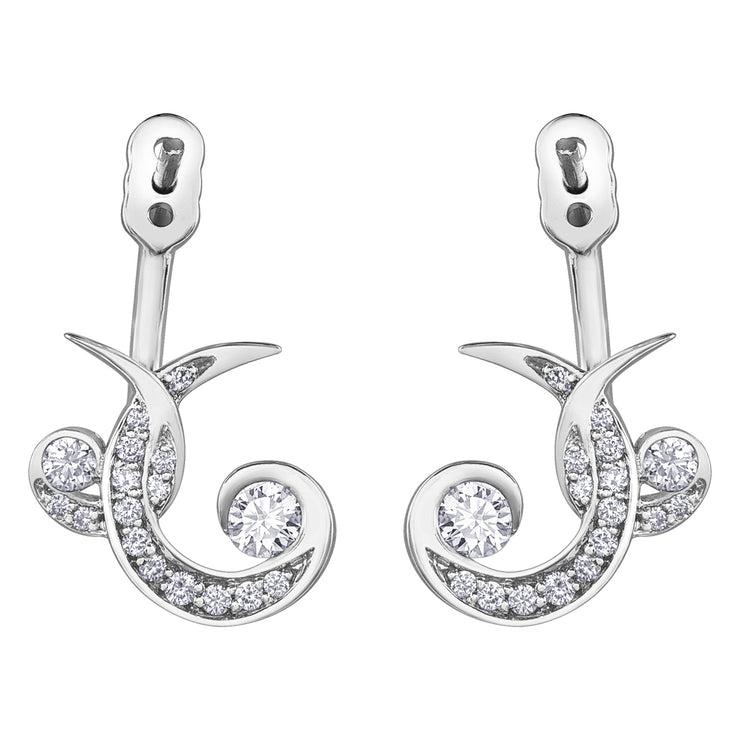 Maple Leaf Diamonds White Gold Dangle Stud Backing
