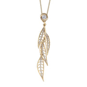 Maple Leaf Diamonds Yellow Gold Necklace