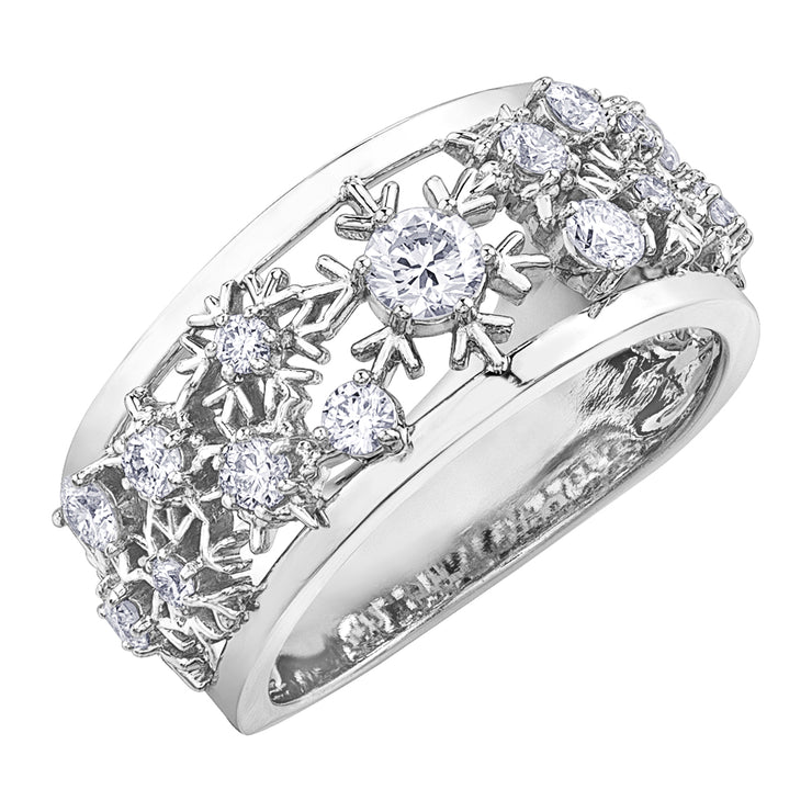 Maple Leaf Diamonds White Gold Ring