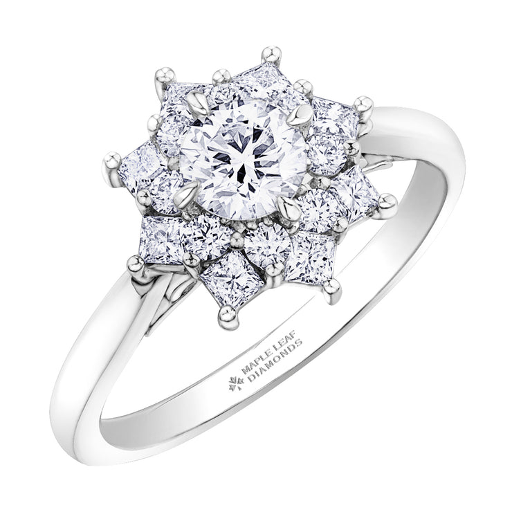 Maple Leaf Diamonds White Gold Ring