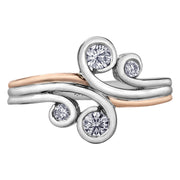 Rose And White Gold Diamond Ring