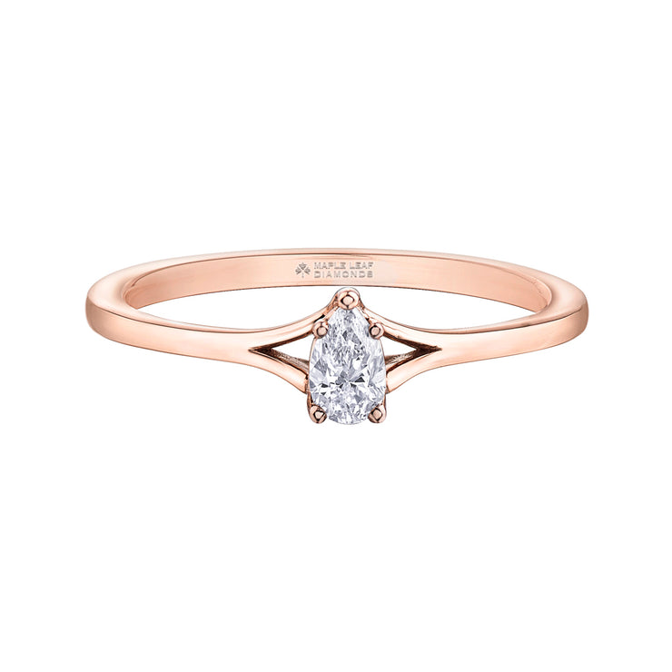 Maple Leaf Diamonds Rose Gold Ring