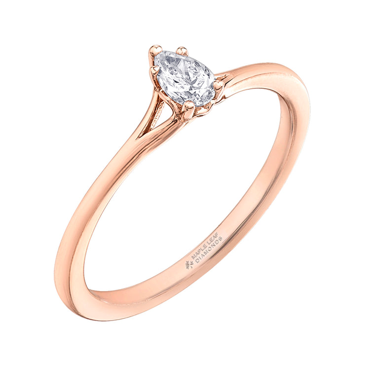 Maple Leaf Diamonds Rose Gold Ring