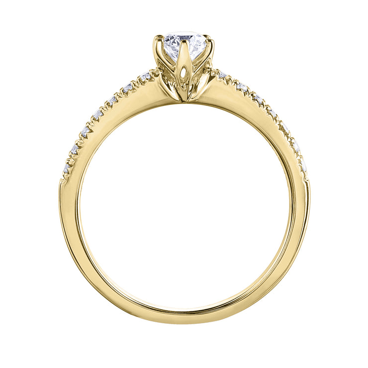 Maple Leaf Diamonds Yellow Gold Ring