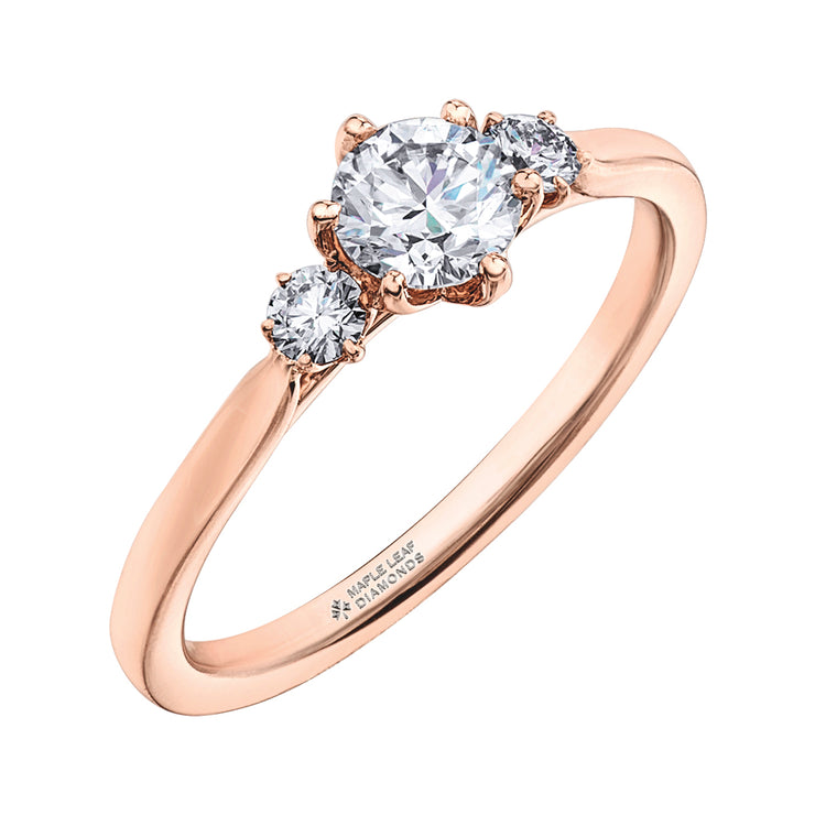 Maple Leaf Diamonds Rose Gold Ring