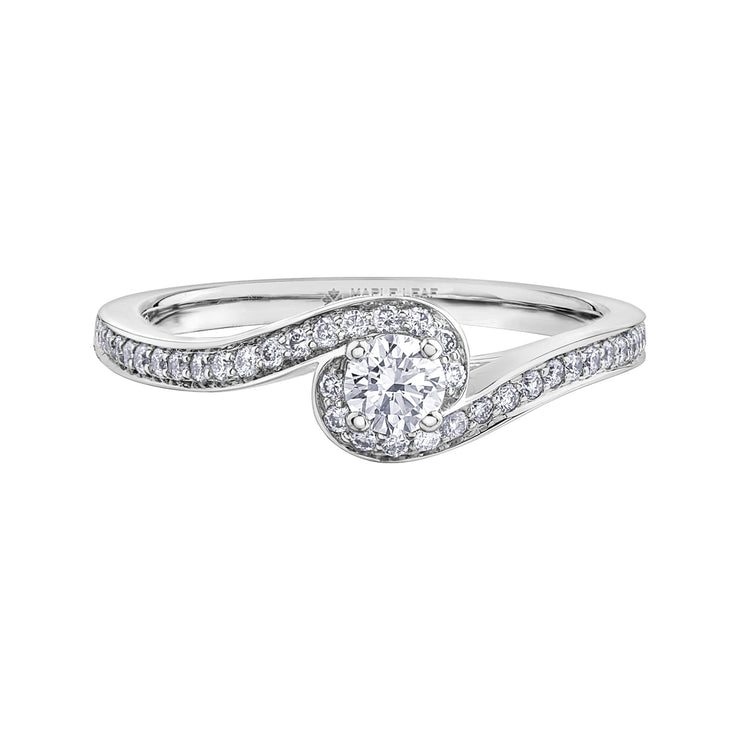 Maple Leaf Diamonds White Gold Ring