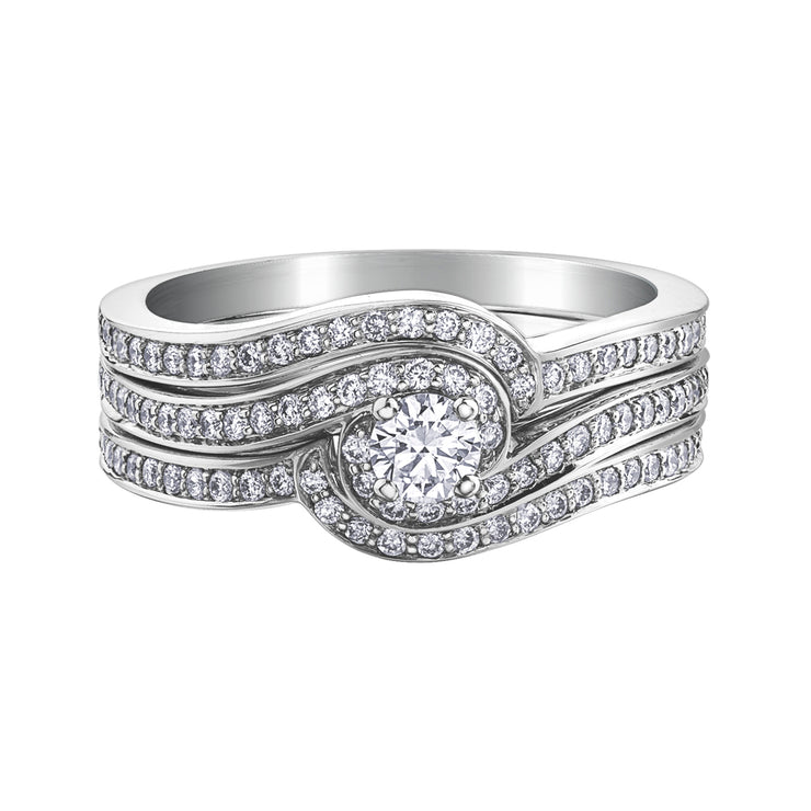 Maple Leaf Diamonds White Gold Ring