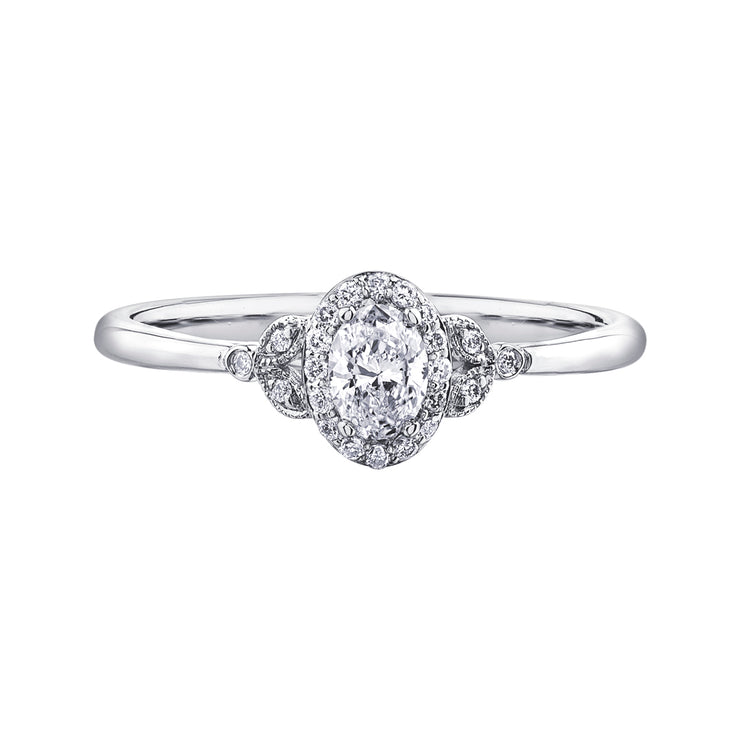 Maple Leaf Diamonds White Gold Ring