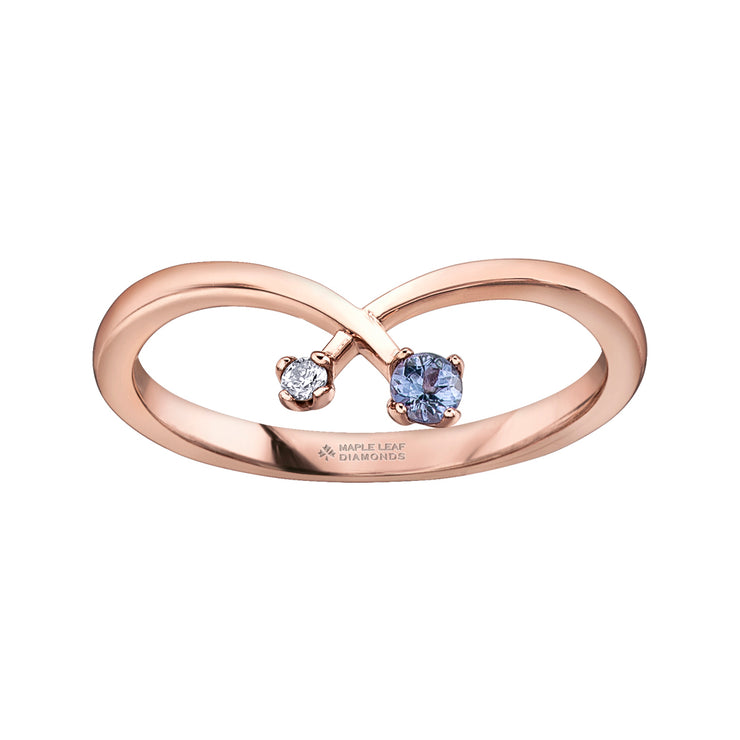 Maple Leaf Diamonds Rose Gold Ring