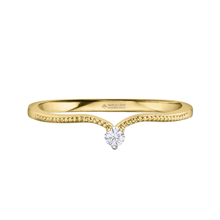 Maple Leaf Diamonds Yellow Gold Ring