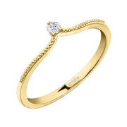 Maple Leaf Diamonds Yellow Gold Ring
