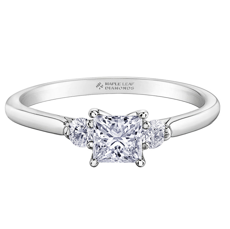 Maple Leaf Diamonds White Gold Ring