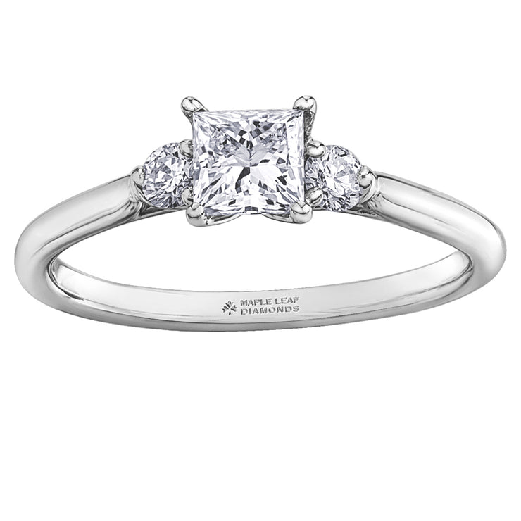 Maple Leaf Diamonds White Gold Ring