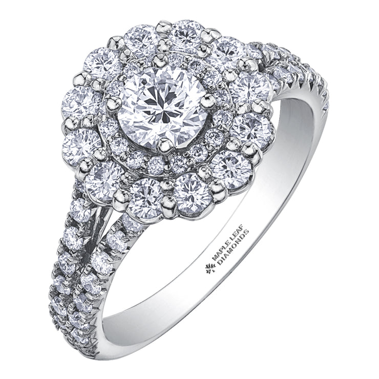 Maple Leaf Diamonds White Gold Ring