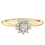 Maple Leaf Diamonds Yellow And White Gold Ring