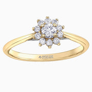 Maple Leaf Diamonds Yellow And White Gold Ring