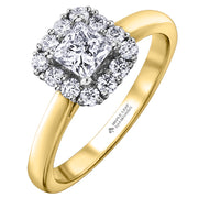 Maple Leaf Diamonds Yellow And White Gold Ring