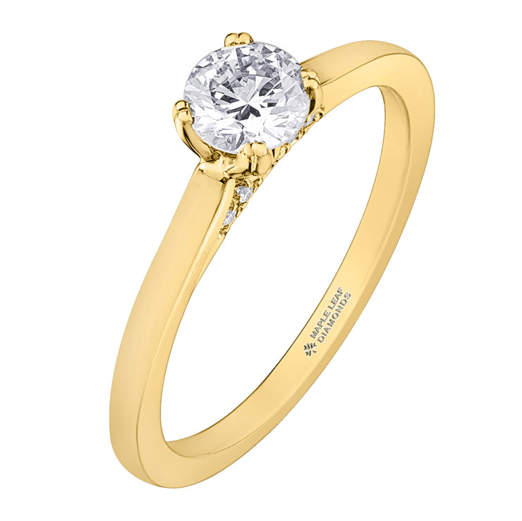 Maple Leaf Diamonds Yellow Ring