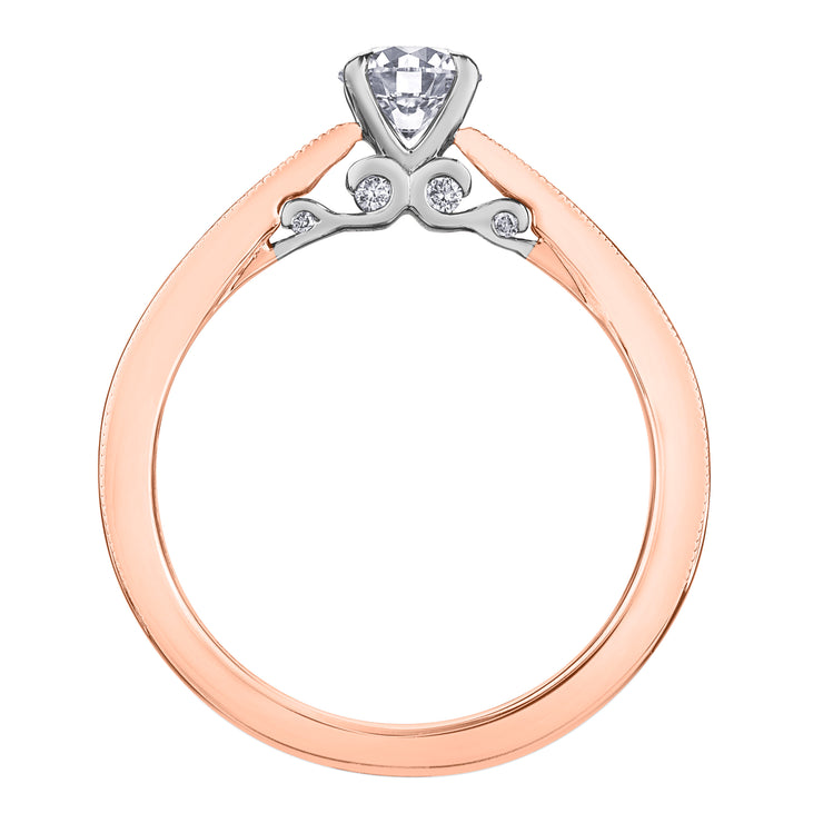 Maple Leaf Diamonds Rose And White Gold Ring