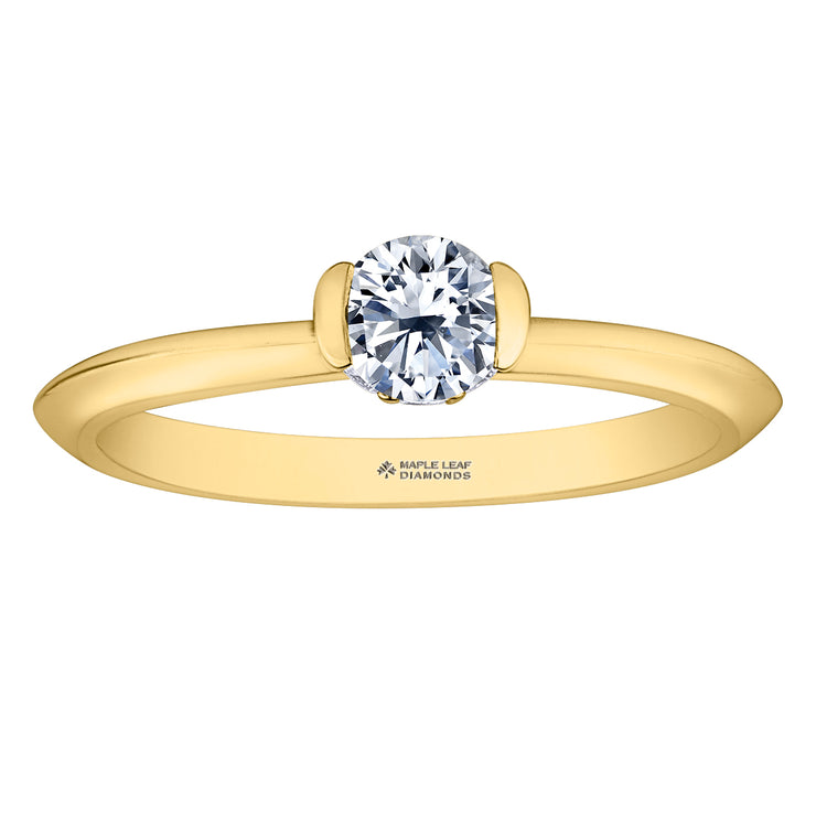 Maple Leaf Diamonds Yellow Gold Ring